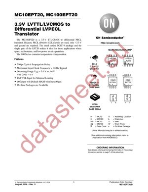 MC100EPT20DTG datasheet  